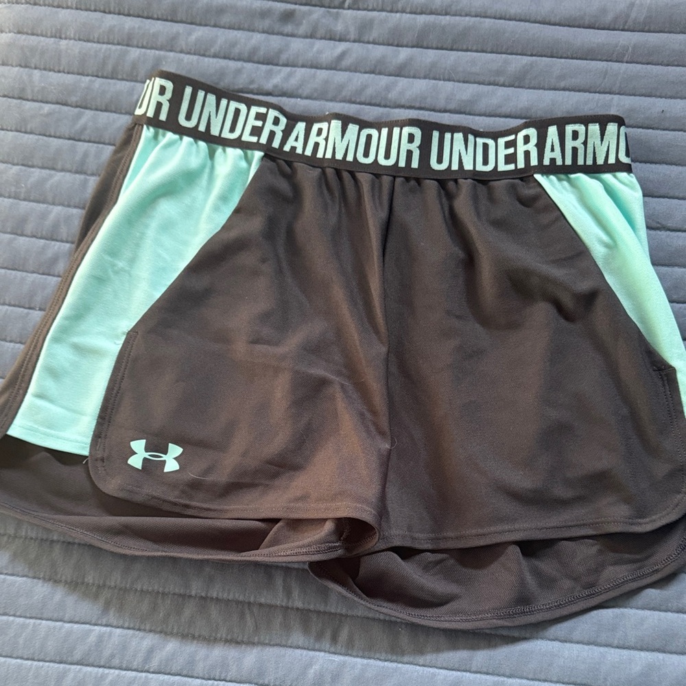Under Armour Women's Athletic Shorts in Black and Teal